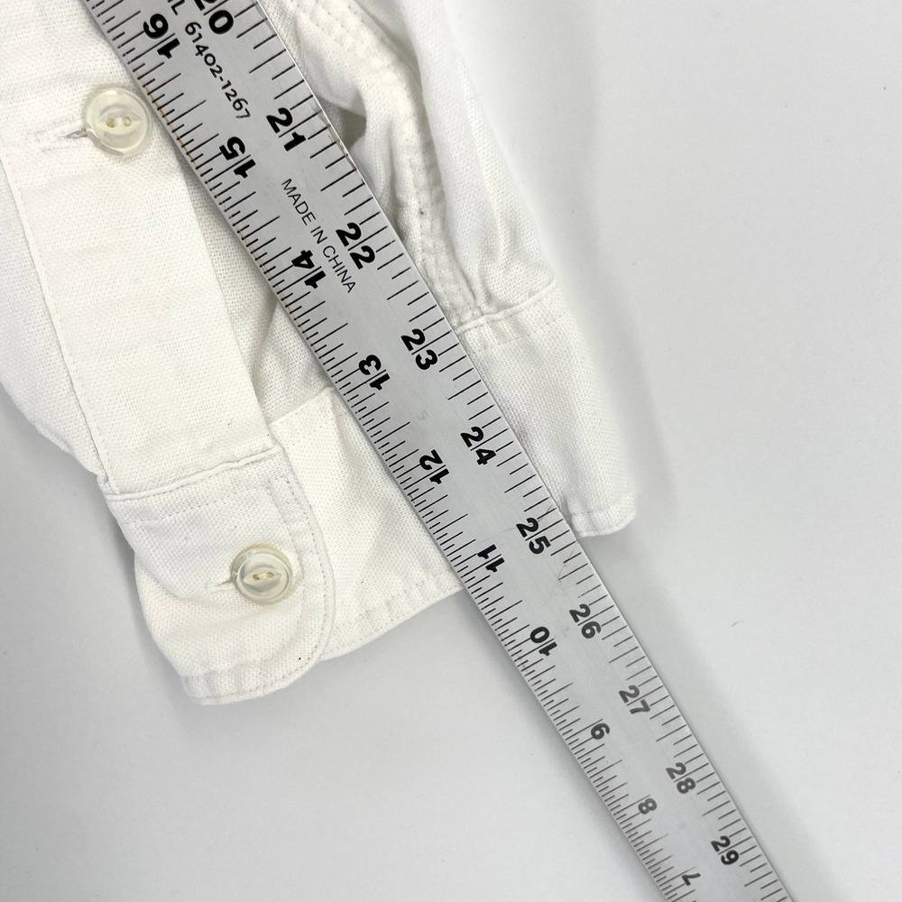 Polo Ralph Lauren Men's White Long Sleeve Button Down Shirt Size L Casual FLAW - Picture 7 of 8